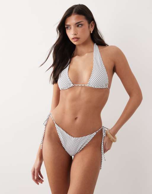 Candypants – Vit, prickig bikiniöverdel med halterneck, 2 av 4