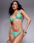 [Candypants] Candypants zebra tie side bikini bottoms in green 12 Green