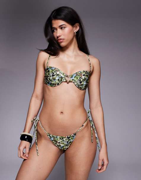 Candypants – Zielone bikini w kolorowy abstrakcyjny wzór - view 1