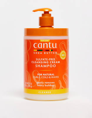 Cantu - Natürliches Haar - Reinigendes Creme-Shampoo mit Sheabutter in Salon-Größe, 24 fl. oz.-Keine Farbe