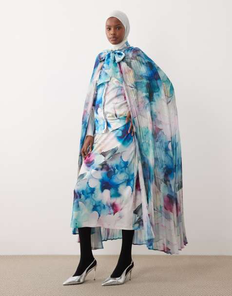 Capa larga con estampado floral efecto acuarela de satén de IYAL (parte de un conjunto) - view 1