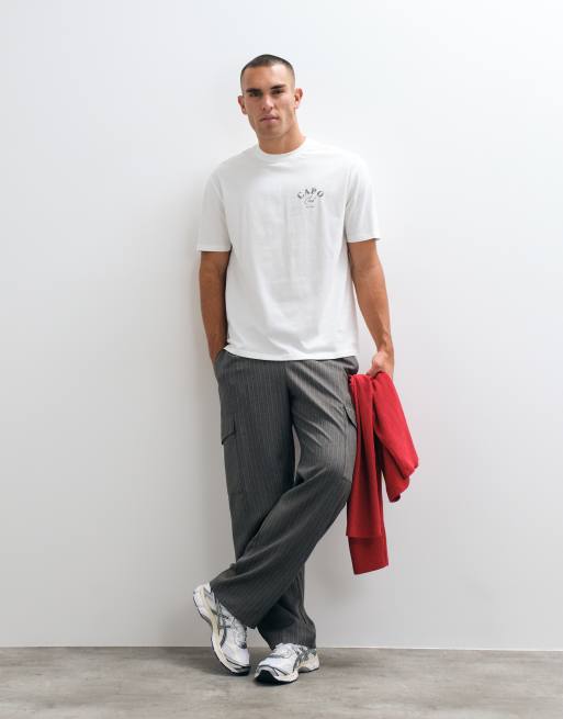 CAPO 100% cotton beach club back print t-shirt in white, 3 of 5