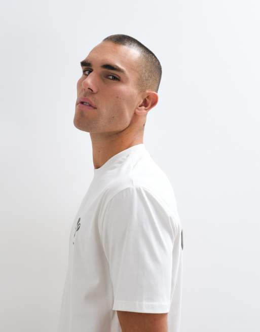 CAPO 100% cotton beach club back print t-shirt in white, 5 of 5