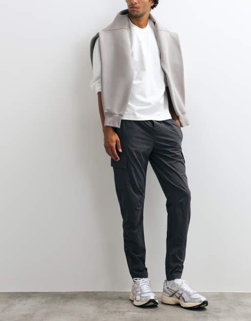 CAPO 365 pull-on nylon cargo pants in charcoal, 4 of 5