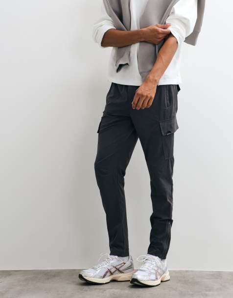 CAPO 365 pull on nylon cargo trousers in charcoal - view 1