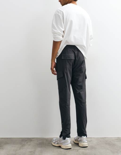 CAPO 365 pull on nylon cargo trousers in charcoal, 2 of 5