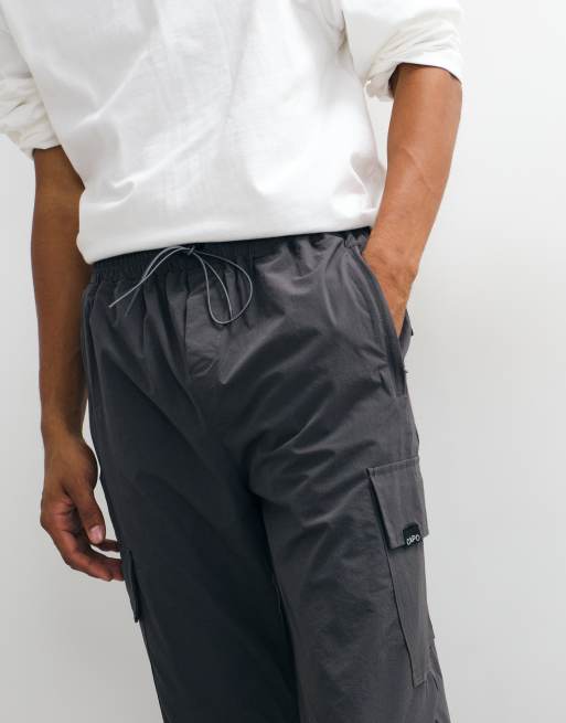CAPO 365 pull on nylon cargo trousers in charcoal, 3 of 5