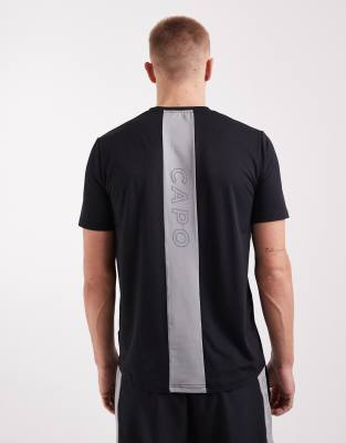 CAPO CAPO active performance t-shirt with logo back print in black