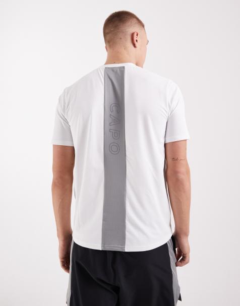 CAPO active performance t-shirt with logo back print in white