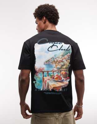 Capo Amalfi Back Print T-shirt In Black
