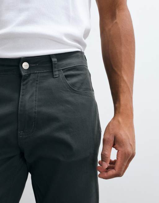 CAPO chino broek met rechte pijpen en katoenmix in donkergrijs, 4 van 5