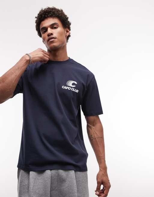CAPO - Club Speed - Camiseta azul marino con estampado en la espalda, 3 de 5