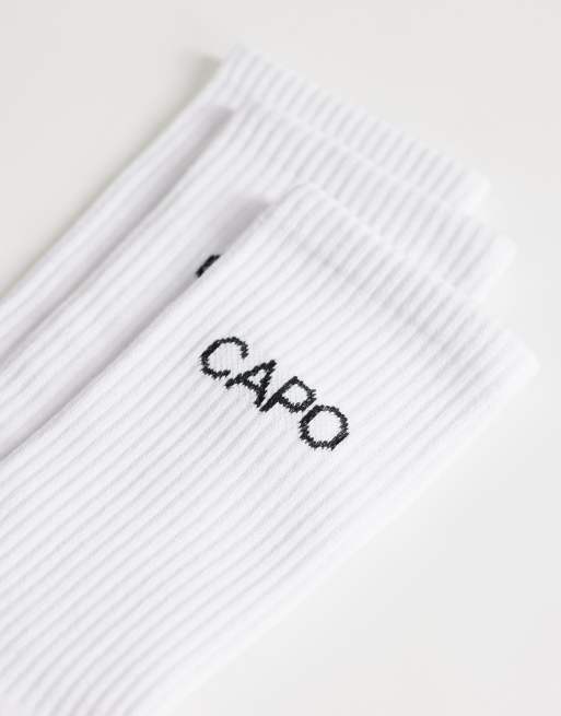 CAPO - Essential - Confezione da 3 paia di calzini bianchi con logo, 3 di 3