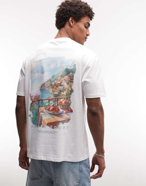 CAPO - Hvid T-shirt med Amalfi-print på ryggen - view 1