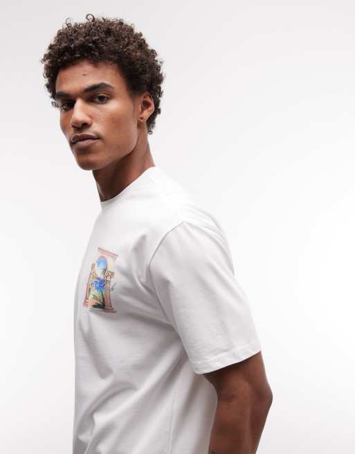 CAPO - Hvid T-shirt med Mykonos-print på ryggen, 5 af 5