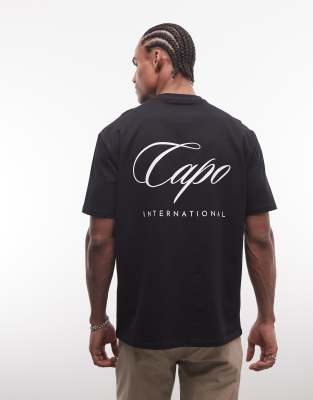 CAPO CAPO international logo back print t-shirt in black