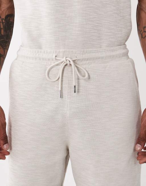CAPO jersey slub shorts co-ord in stone grey, 5 of 5