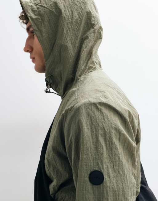 CAPO lightweight ripstop windbreaker jacket in olive, 3 of 5