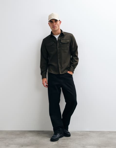 CAPO long sleeve overshirt in khaki - view 1