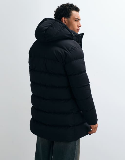 Capo mid-length premium puffer jacket in black, 4 of 5
