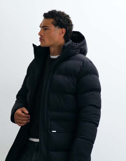 Capo mid-length premium puffer jacket in black, 5 of 5
