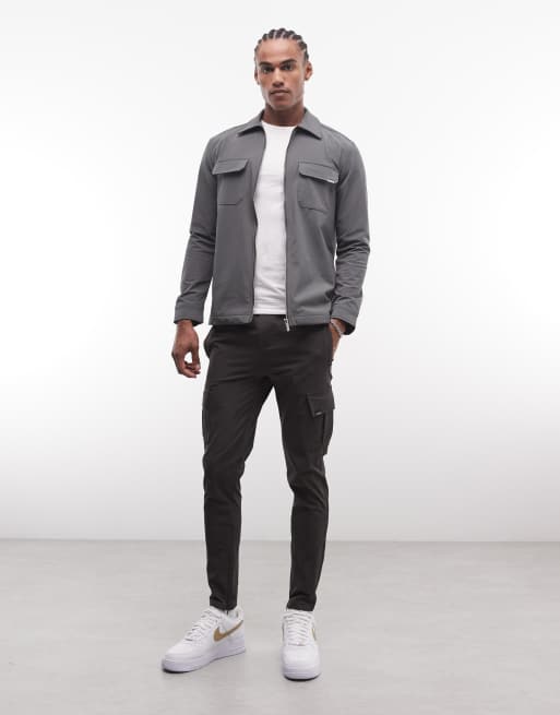 CAPO – Mörkgrå overshirt i cargostil, 2 av 5