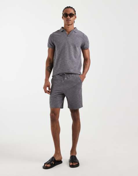 CAPO – Mörkgrå, slubvävda jersey-shorts, del av set - view 1