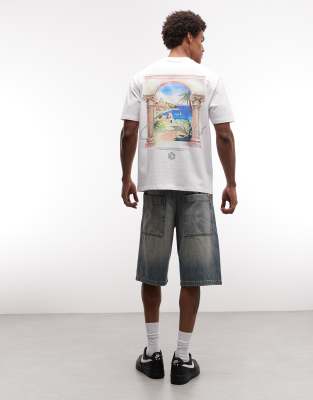 Capo Mykonos Back Print T-shirt In Multi