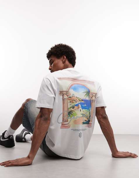 CAPO – Mykonos – Vit t-shirt med tryck baktill - view 1