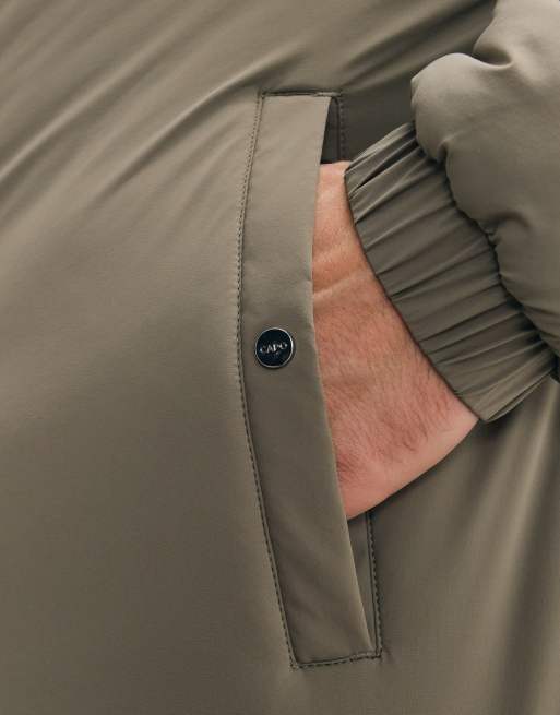 CAPO padded bomber jacket in olive, 2 of 5