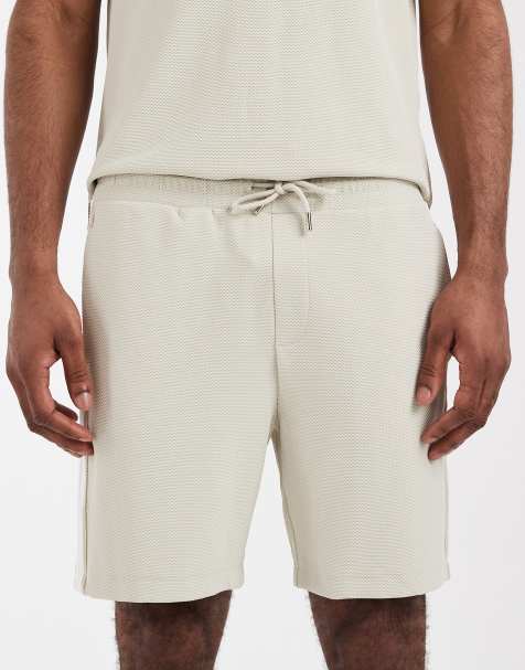 CAPO - Pantaloncini beige chiaro testurizzati con fettuccia in coordinato - view 1