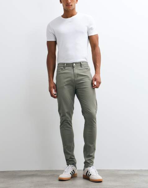 CAPO pantaloni chino dritti in misto cotone color oliva - view 1
