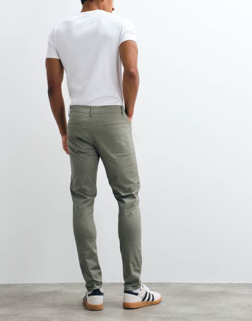 CAPO pantaloni chino dritti in misto cotone color oliva, 4 di 5