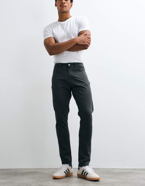 CAPO pantaloni chino dritti in misto cotone grigio scuro - view 1
