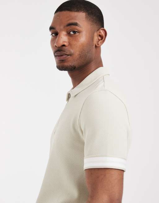 CAPO - Polo d'ensemble à col zippé et bande texturée - Beige clair, 3 de 5