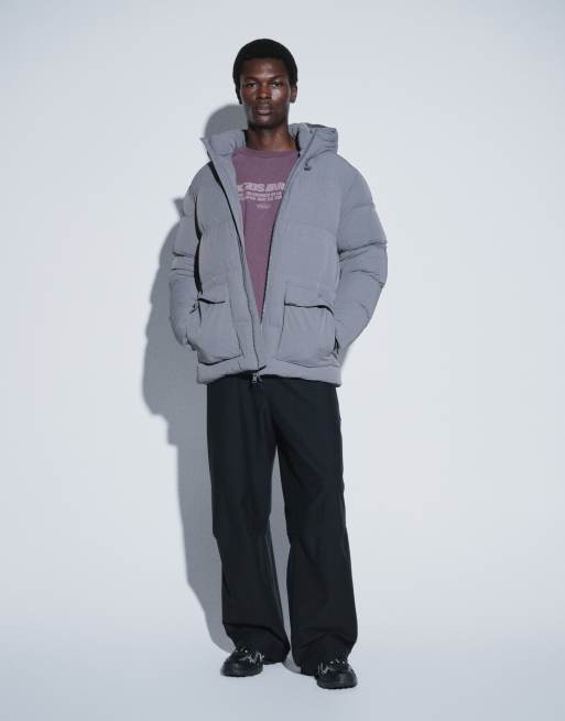 Capo premium puffer jacket in charcoal, 2 of 5