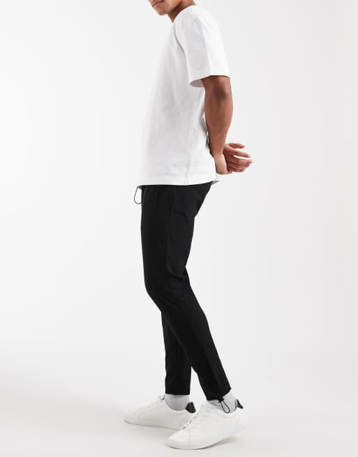 CAPO premium technical nylon slim trousers in black, 3 of 5