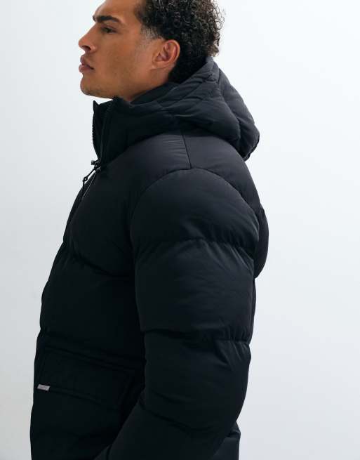 Capo puffer coat in black, 3 of 5