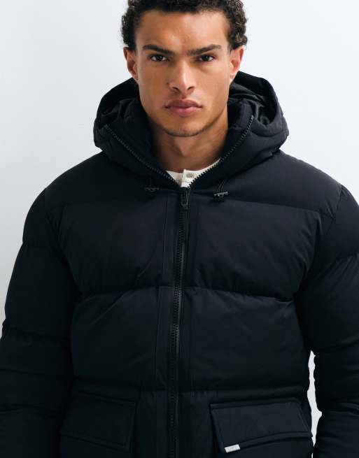 Capo puffer coat in black, 5 of 5