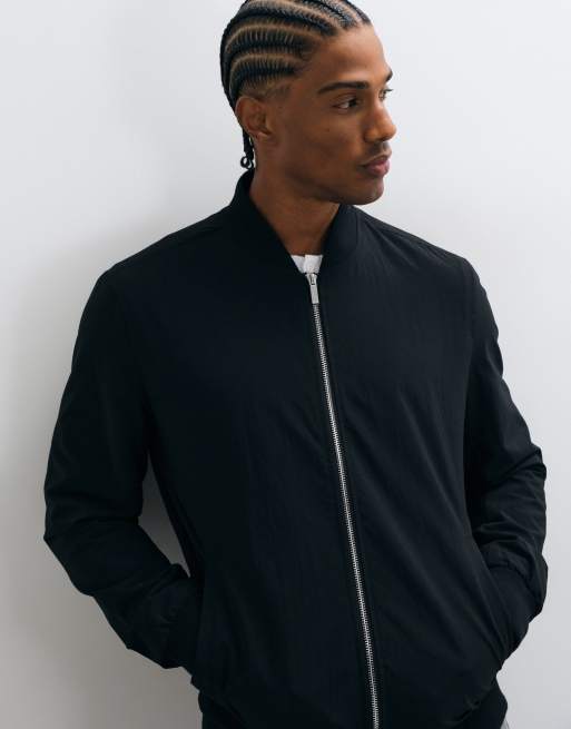 CAPO regular fit bomber jacket in black, 4 of 5
