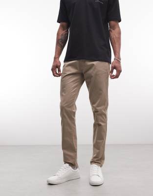 Capo Slim Fit Chino Pants In Neutral
