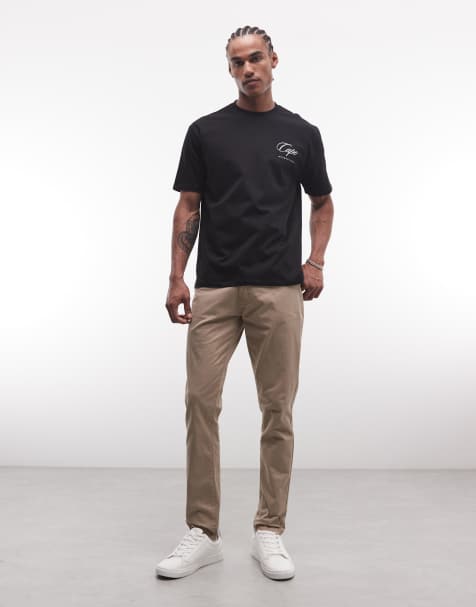 CAPO slim fit chino trousers in oatmeal - view 1