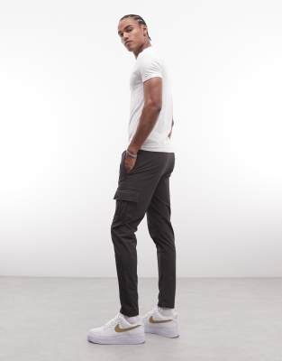 Capo Slim Fit Utility Cargo Pants In Gray