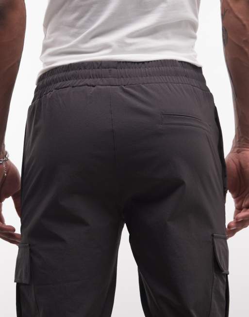 CAPO slim fit utility cargo pants in charcoal, 5 of 5