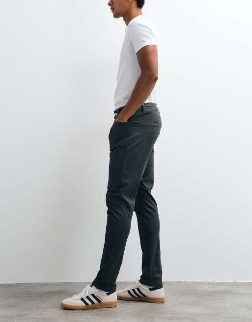 CAPO straight leg cotton-rich chino pants in dark gray, 2 of 5