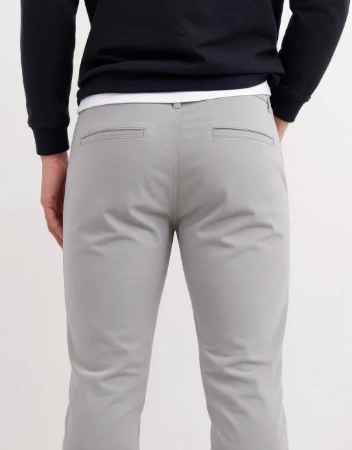 CAPO straight leg cotton-rich chino trousers in grey, 10 of 10