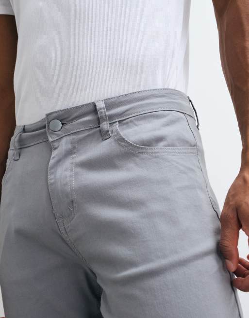 CAPO straight leg cotton-rich chino trousers in grey, 2 of 10