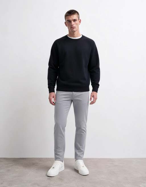 CAPO straight leg cotton-rich chino trousers in grey, 8 of 10