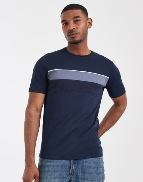 CAPO – T-Shirt aus merzerisiertem Material in Marineblau mit Streifen - view 1