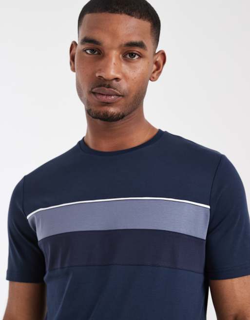 CAPO – T-Shirt aus merzerisiertem Material in Marineblau mit Streifen, 2 von 5
